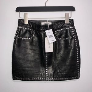 Frame Denim Genuine Leather Skirt